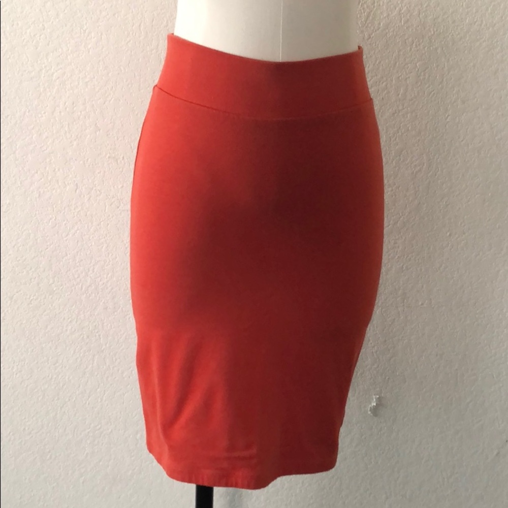 Burnt orange pencil skirt